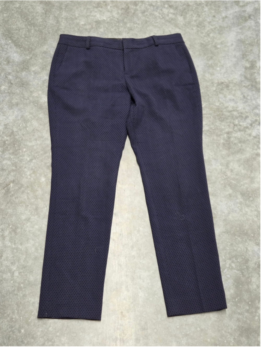 Banana Republic Navy Textured Pants Martin Fit 8P Corporate Chic Quiet Luxury